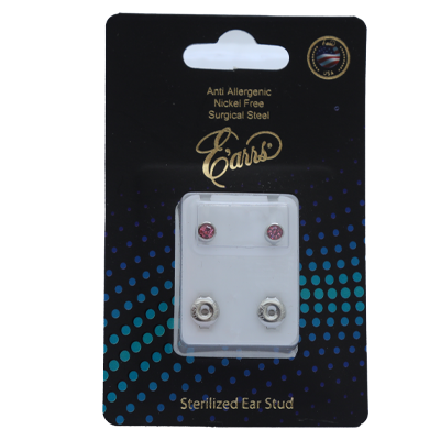 EPS401-10S-PIERCING STUD STEEL STERILIZED EARRING-OCTOBER