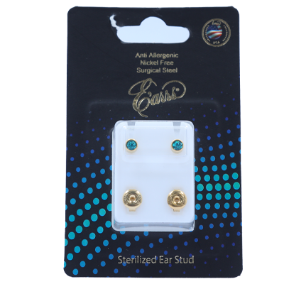 EPS401-12G-PIERCING STUD STERILIZED GOLD EARRING-DECEMBER