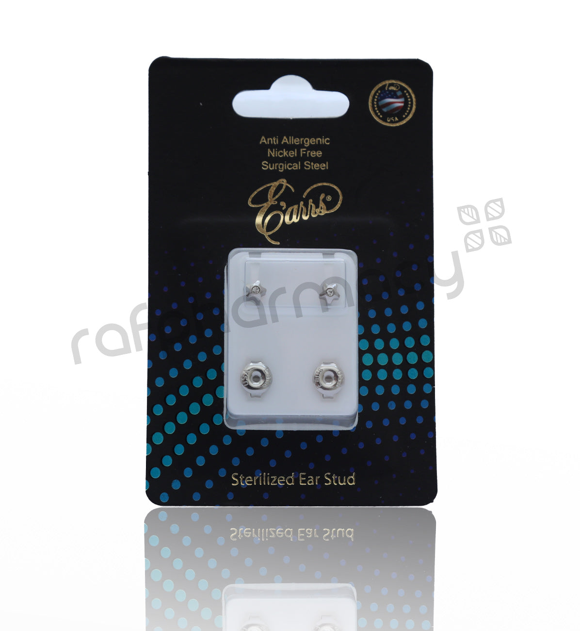 EPS401-15S-PIERCING STUD 4MM STAR (1.5MM CRYSTAL)-SILVER