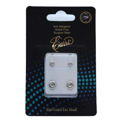 EPS401-15S-PIERCING STUD 4MM STAR (1.5MM CRYSTAL)-SILVER