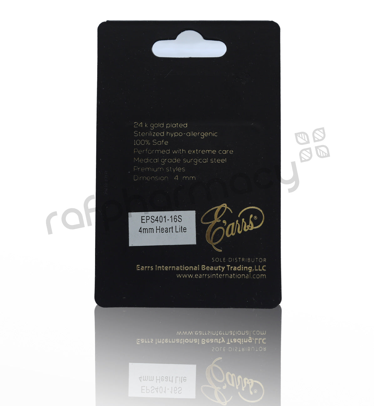 EPS401-16S- مسمار ثقب 4 مم على شكل قلب (كريستال 1.5 مم) - فضي