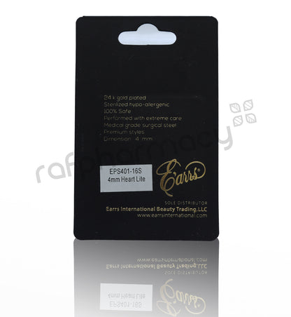EPS401-16S- مسمار ثقب 4 مم على شكل قلب (كريستال 1.5 مم) - فضي