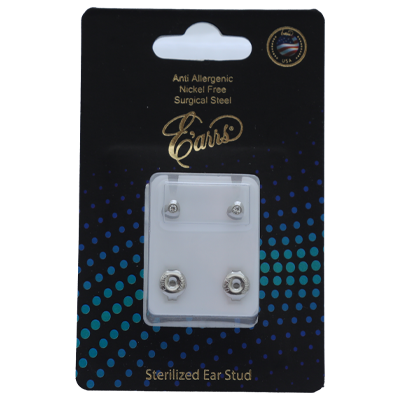 EPS401-16S- مسمار ثقب 4 مم على شكل قلب (كريستال 1.5 مم) - فضي