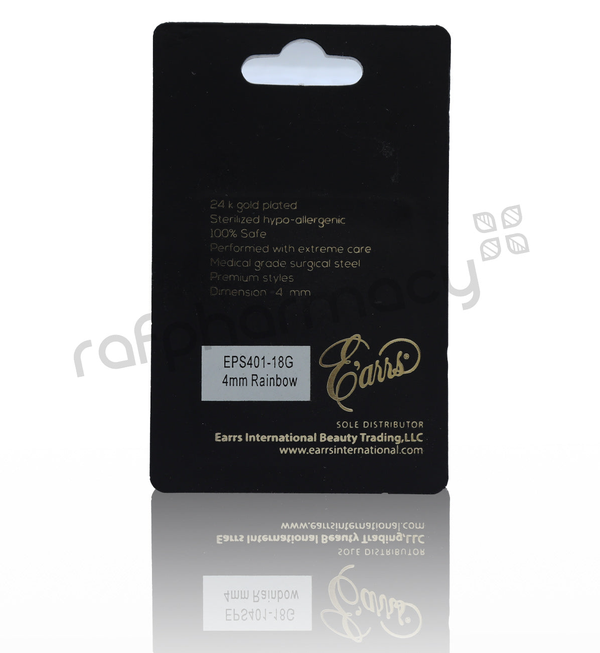 EPS401-18G-PIERCING STUD STERILIZED BAZEL 4 MM RAINBOW