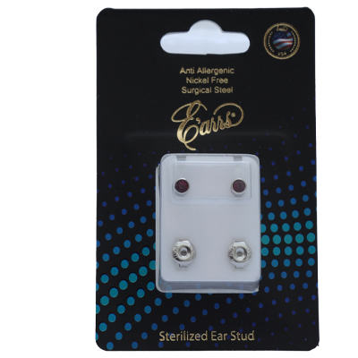 EPS401-2S-PIERCING STUD STEEL STERILIZED EARRING -FEBRUARY