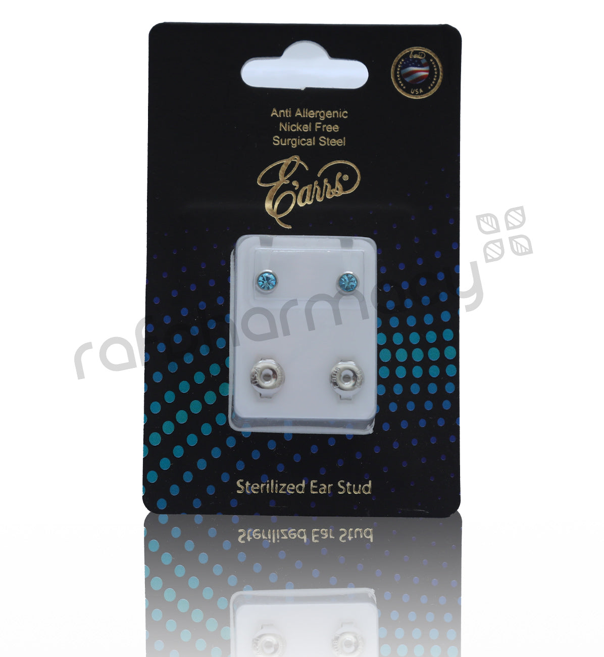 EPS401-3S-PIERCING STUD STEEL STERILIZED EARRING -MARCH