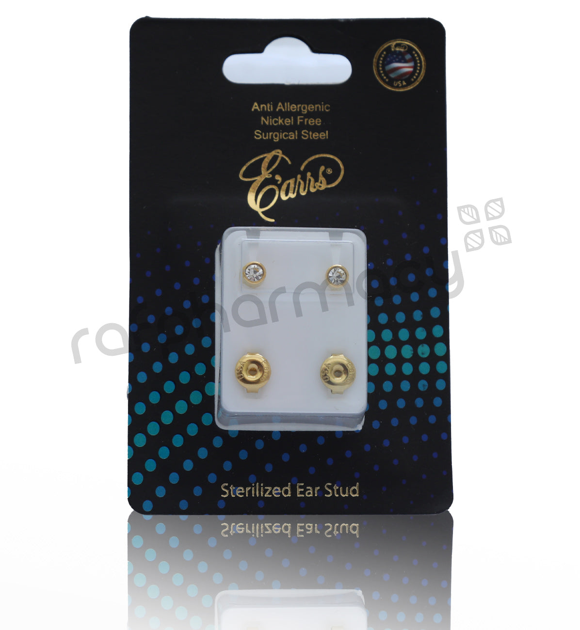 EPS401-4G-PIERCING STUD BEZEL BIRTHSTONE,REGULAR,GOLD-APRIL