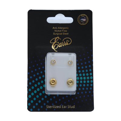 EPS401-4G-PIERCING STUD BEZEL BIRTHSTONE,REGULAR,GOLD-APRIL