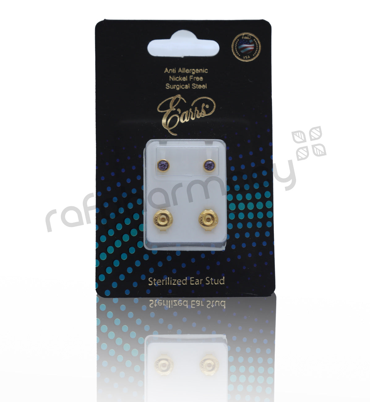 EPS401-6G-قرط أذن ذهبي معقم ومثقوب - يونيو