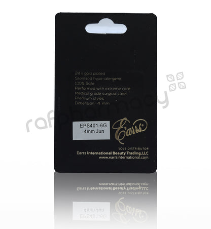 EPS401-6G-قرط أذن ذهبي معقم ومثقوب - يونيو