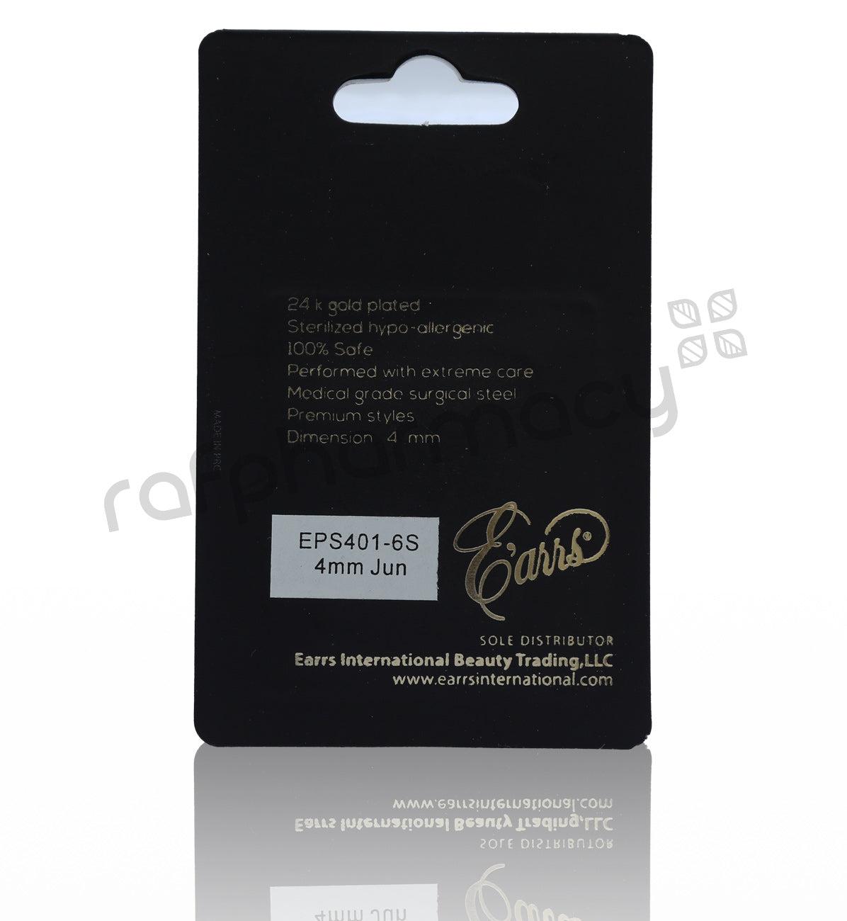 EPS401-6S-PIERCING STUD STEEL STERILIZED EARRING-JUNE