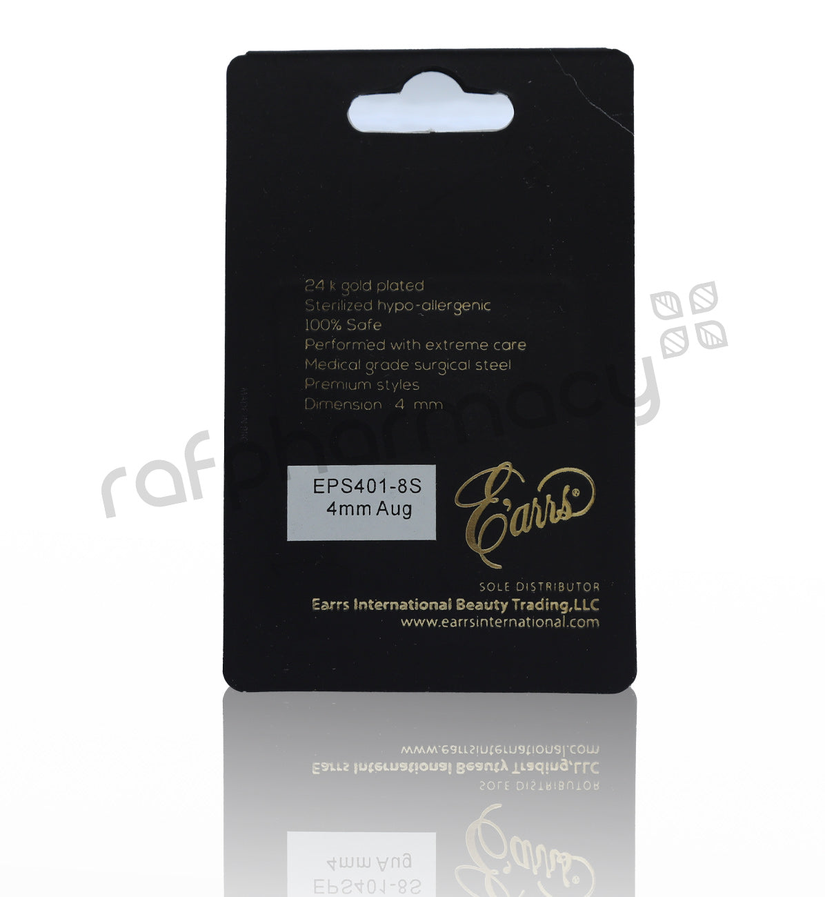 EPS401-8S-PIERCING STUD STEEL STERILIZED EARRING-AUGUST