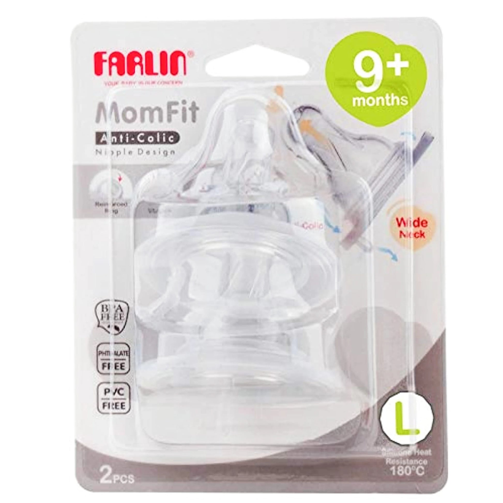Farlin Anti-Colic Nipple(L)Wide Neck Ac-22005-L