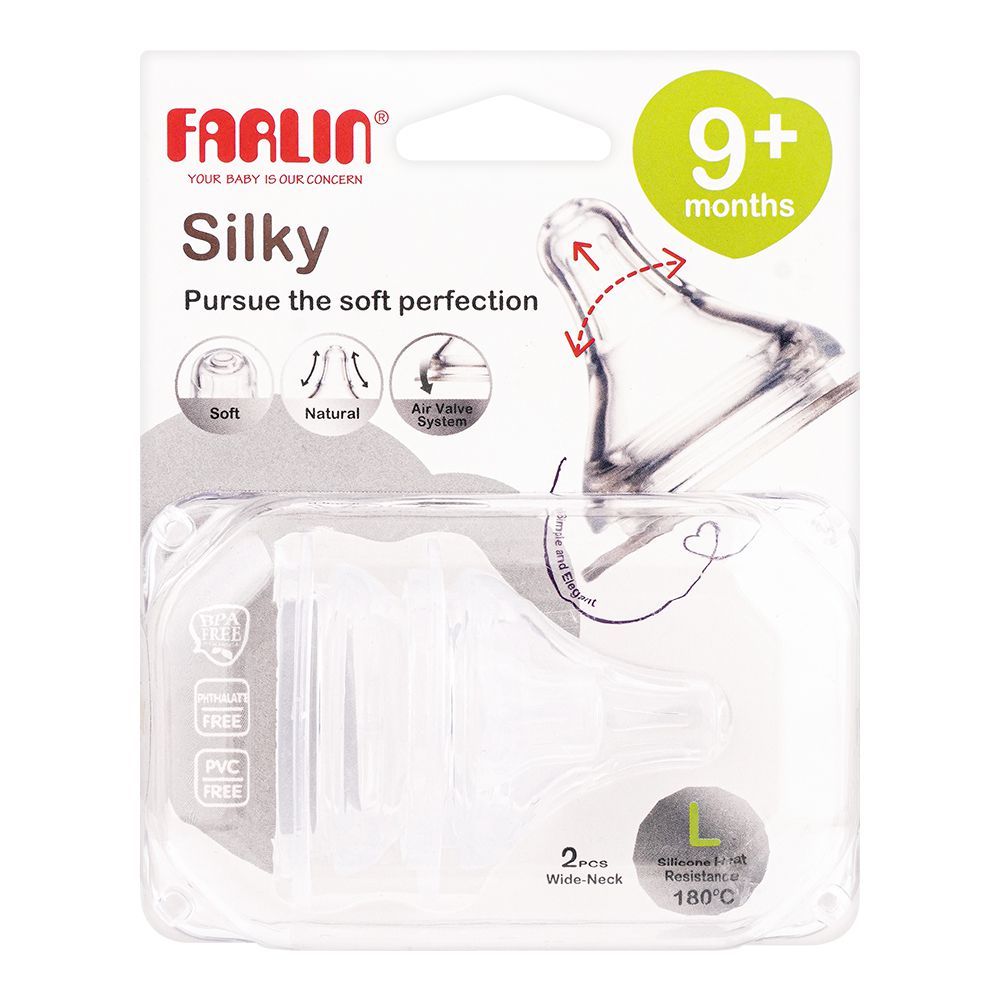 Farlin Silky Nipple-L For Wide Neck Bottle 2'S Ac-22004(L)