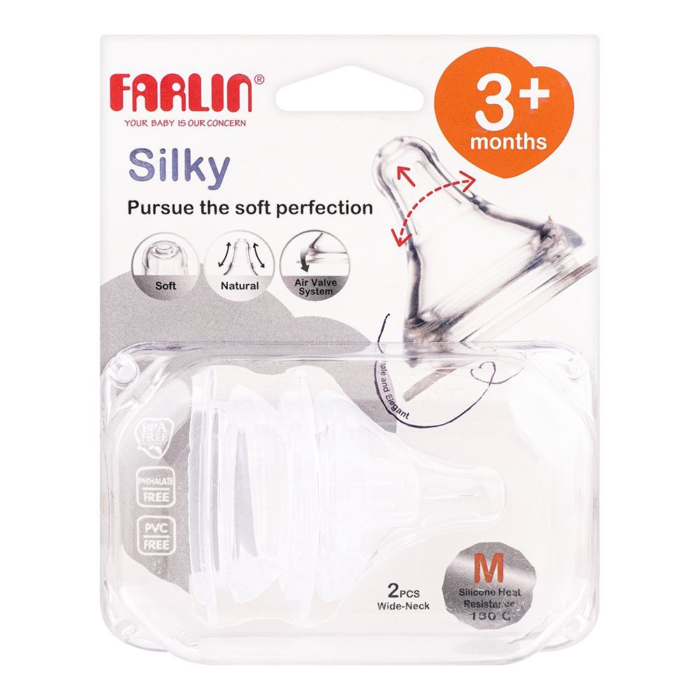 Farlin Silky Nipple-M For Wide Neck Bottle 2'S Ac-22004(M)