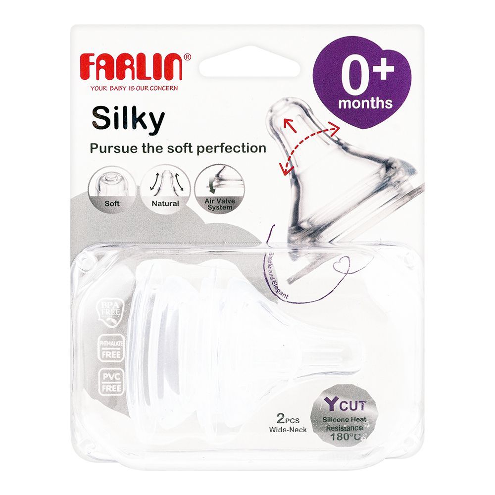 Farlin Silky Nipple-Y For Wide Neck Bottle 2'S Ac-22004(Y)