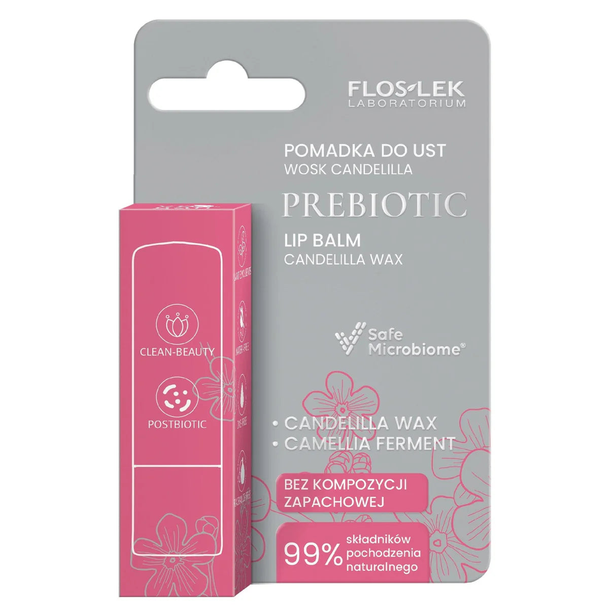 Floslek Prebiotic Lip Balm Candelilla Wax 4g