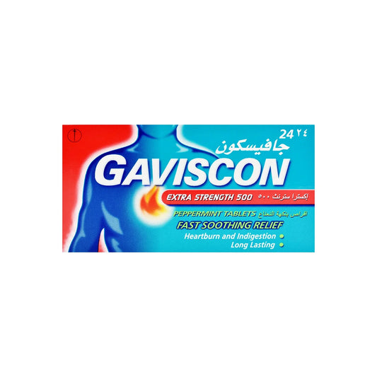 Gaviscon 500mg Extra Strength Tablets 24'S