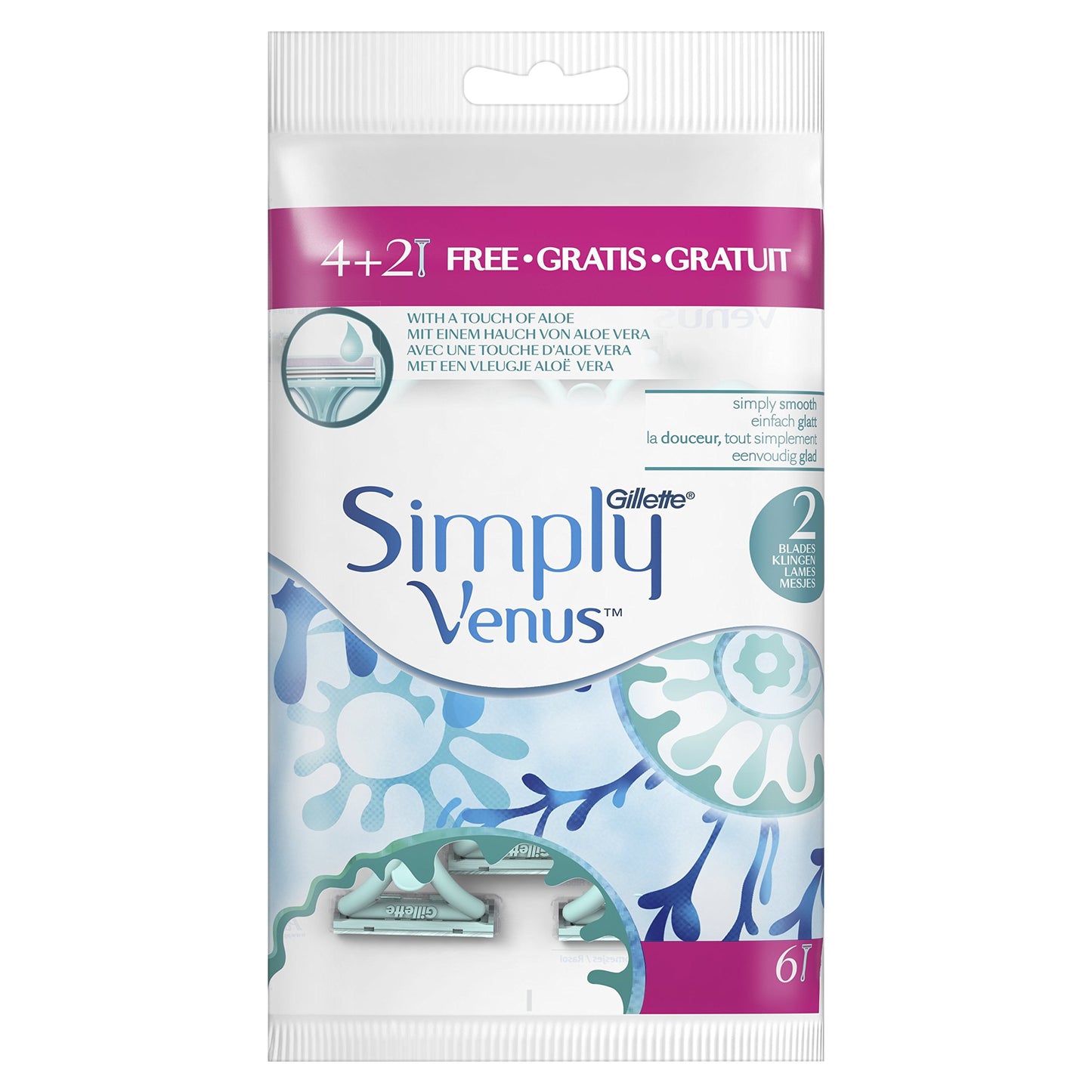 Gillette Simply Venus 2 Razor 6'S
