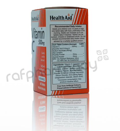 Health Aid Vitamin C 500Mg Chewable Tablets 60'S
