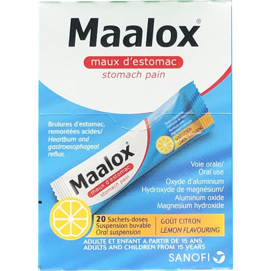Maalox Suspension Sachets Lemon 20'S