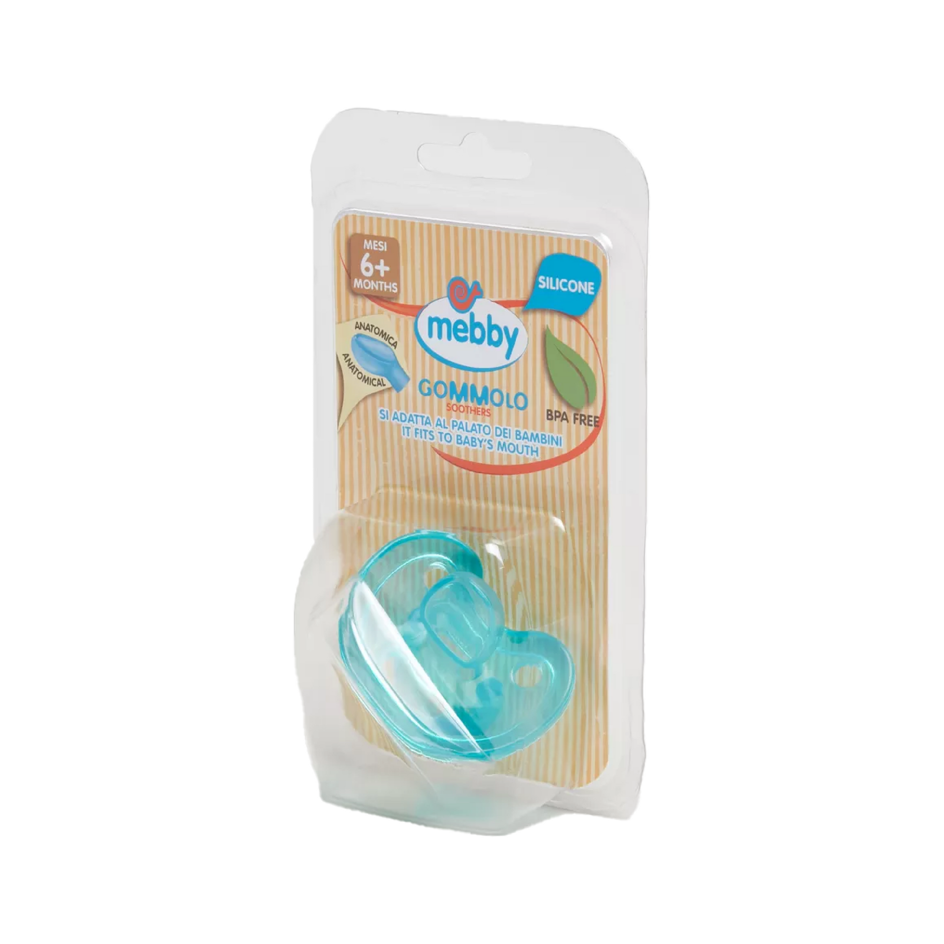 Mebby Silicone Gommolo Anatomical Soother Blue 6 Month Plus