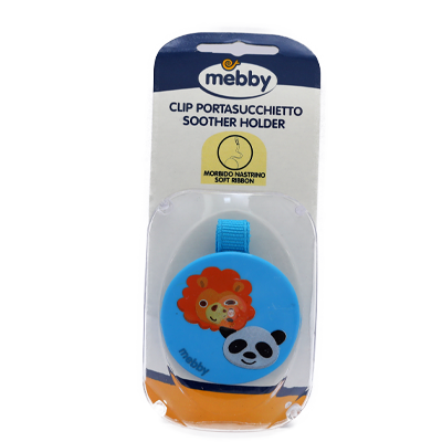 Mebby Soother Holder Clip Boy Blue 1'S