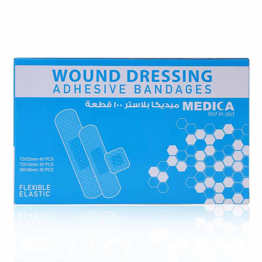 MEDICA BLUE ADHESIVE FIBRE PLASTIC PLASTER 100'S
