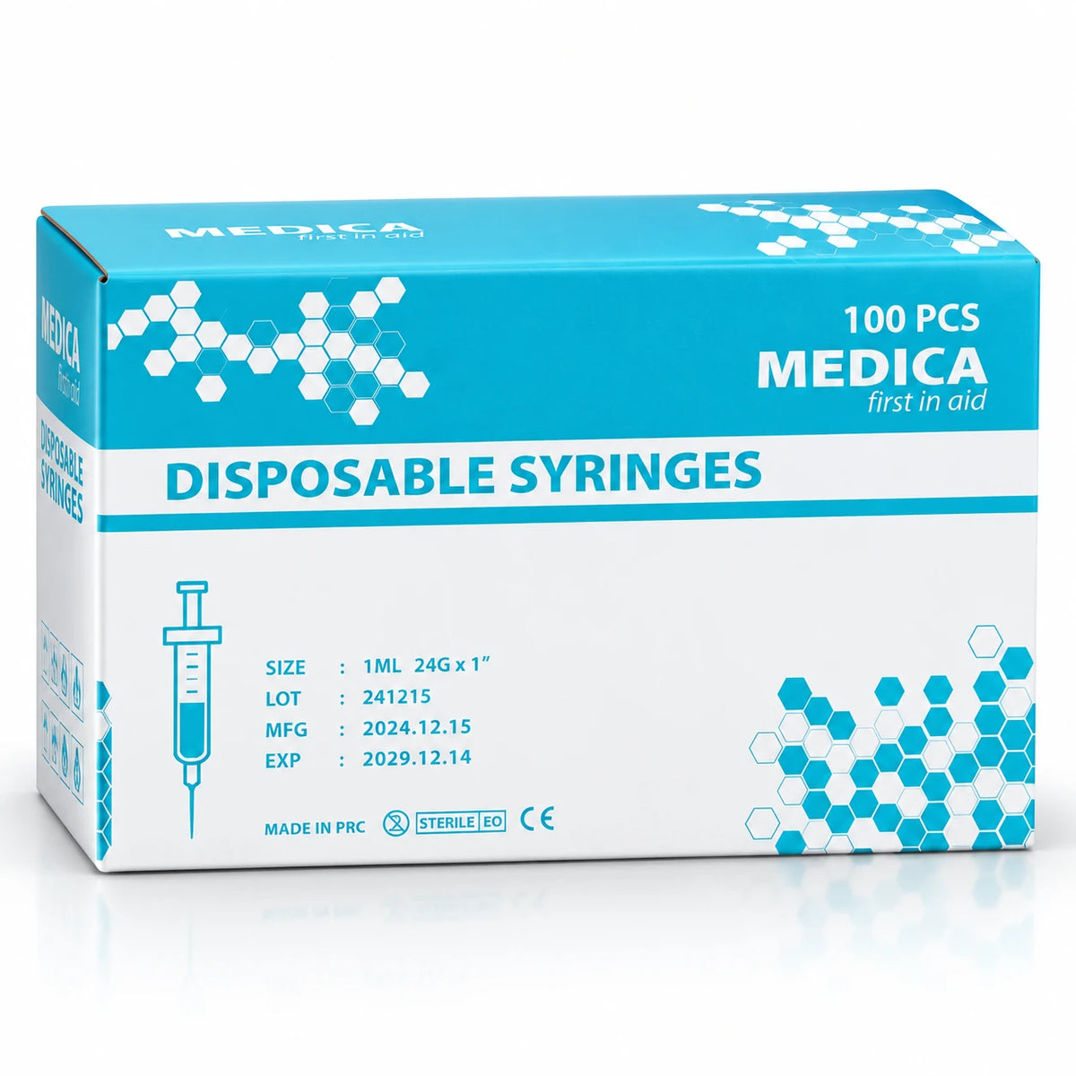 Medica Disposable Syringe 1ml 24G 100's #51869