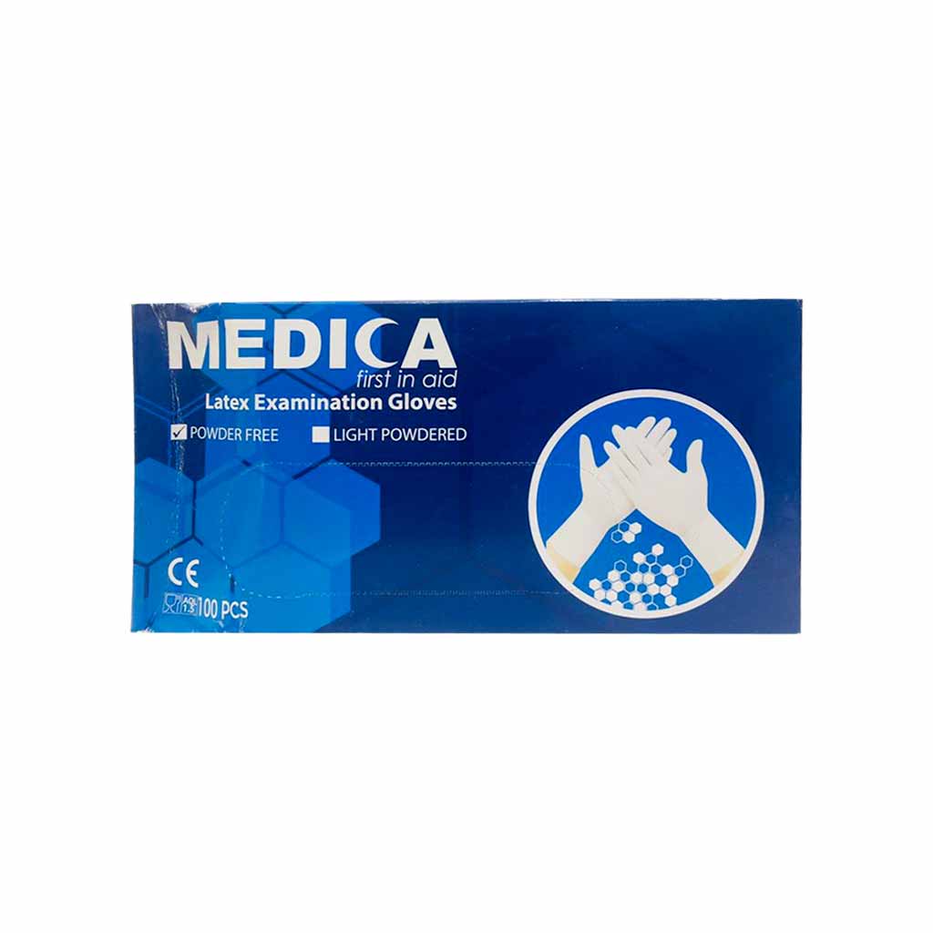 Medica Disposible Latex Gloves P/F (L) 100'S