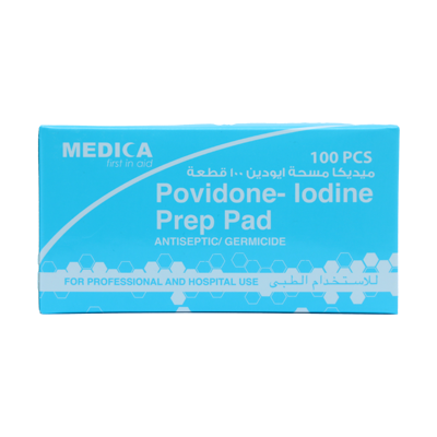 ضمادات تحضير اليود من ميديكا بوفيدون - 100 قطعة