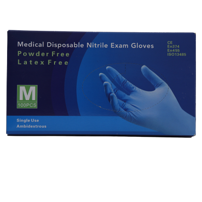 Medical Disposable Nitrile Examination Gloves Powder Free Medium 100'S