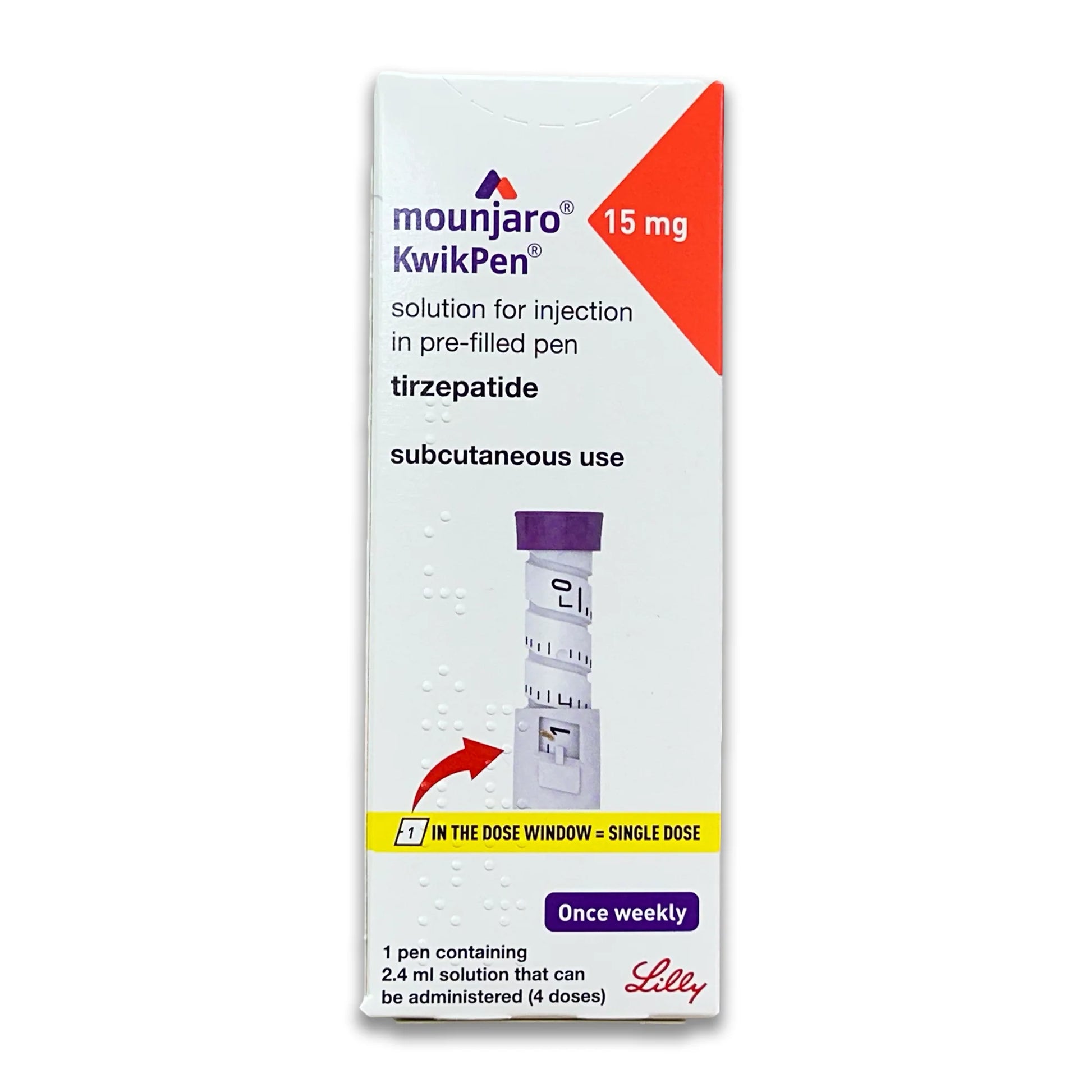 حقنة MOUNJARO KWIKPEN 15MG/0.6ML في قلم مملوء مسبقًا 1'S