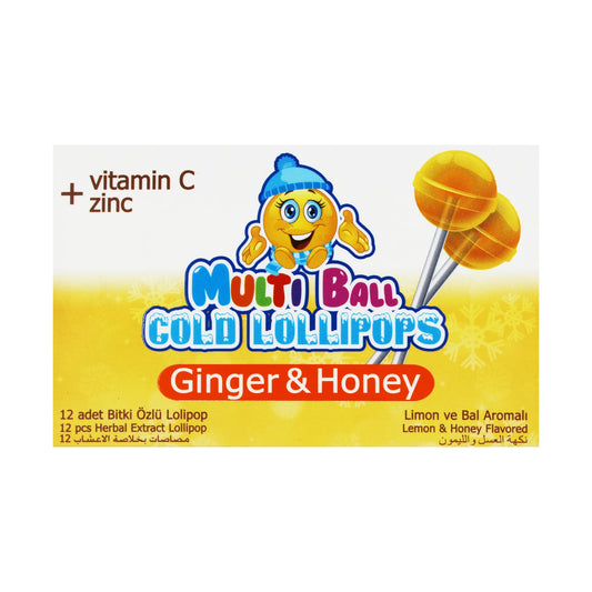 Multiball Cold Lollipops Ginger & Honey 12'S