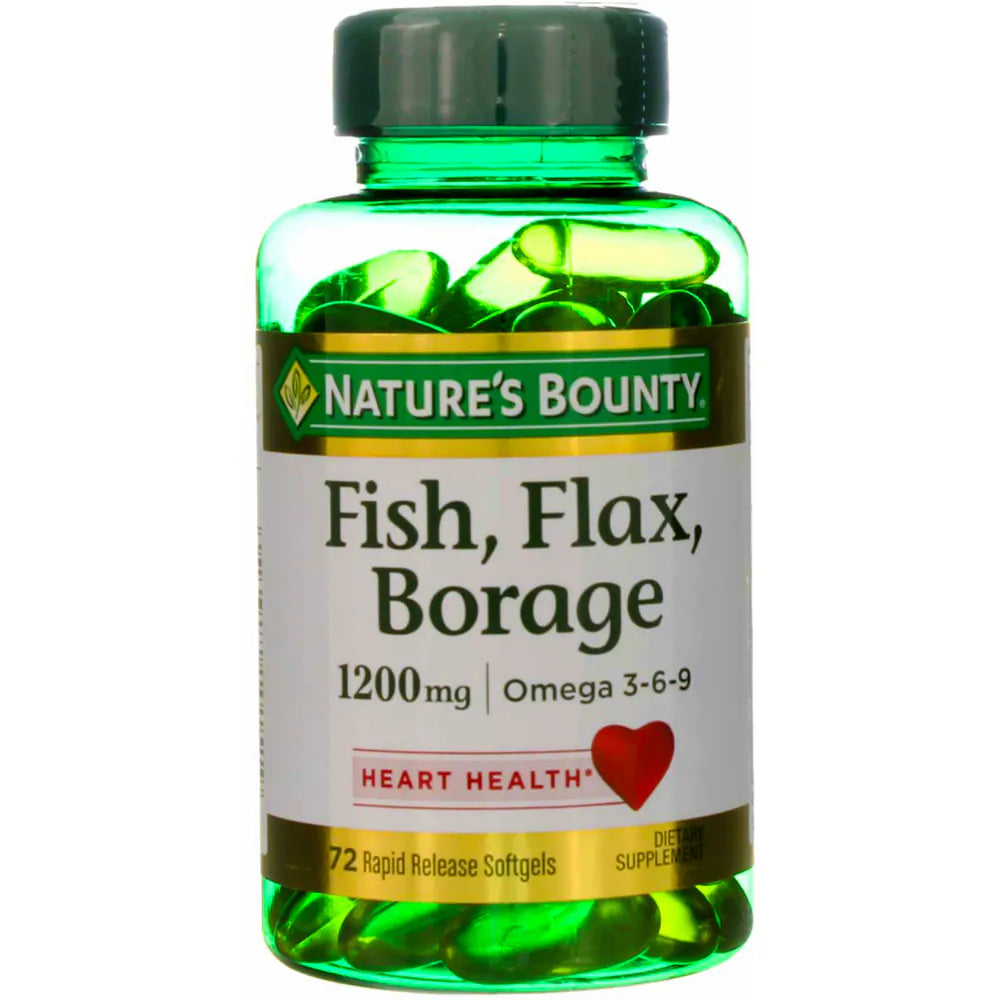 Natures Bounty Fish Flax Borage 1200mg Omega 3-6-9 72'S