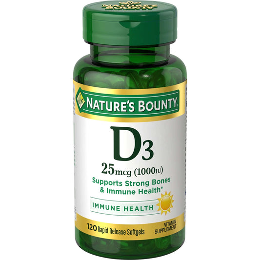 NATURES BOUNTY HIGH POTENCY VITAMIN D3-1000IU SOFTGEL 120'S