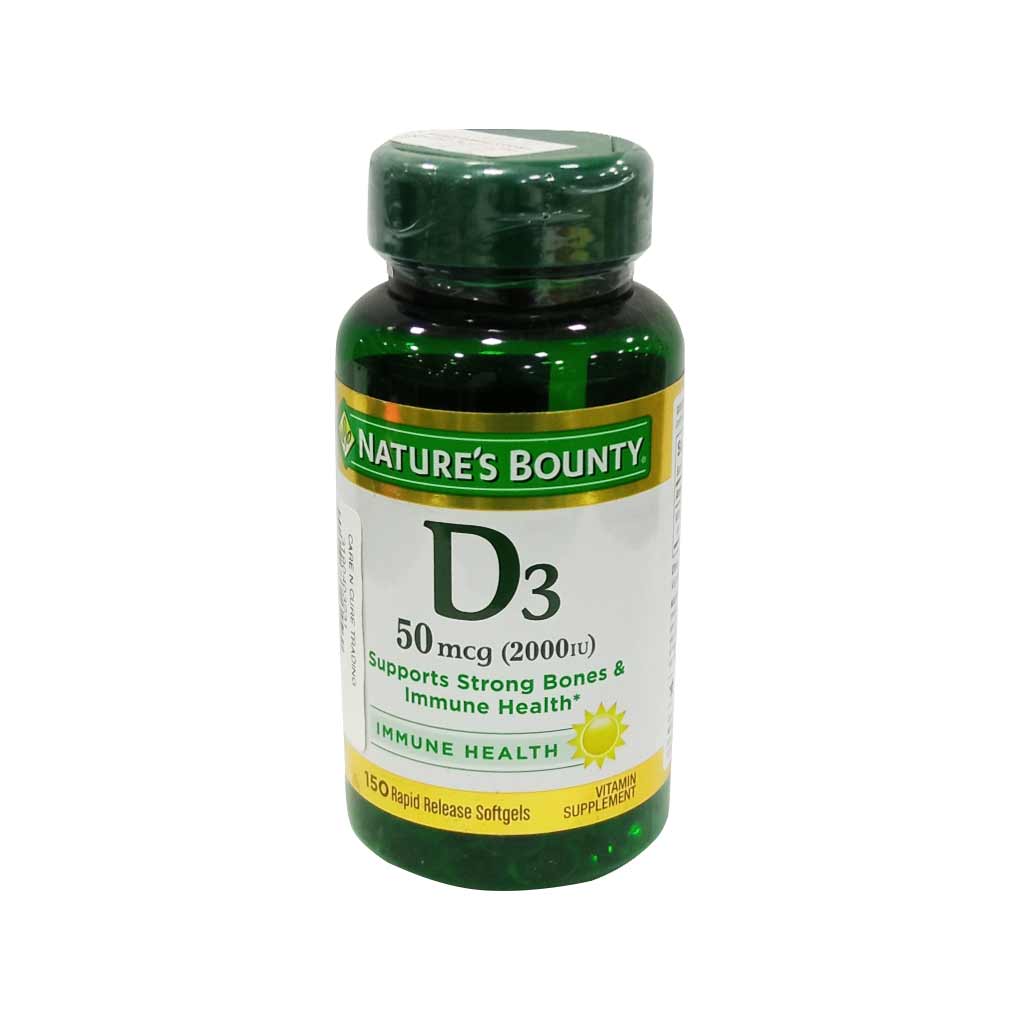 Natures Bounty Vitamin D3-2000iu Capsules 150'S