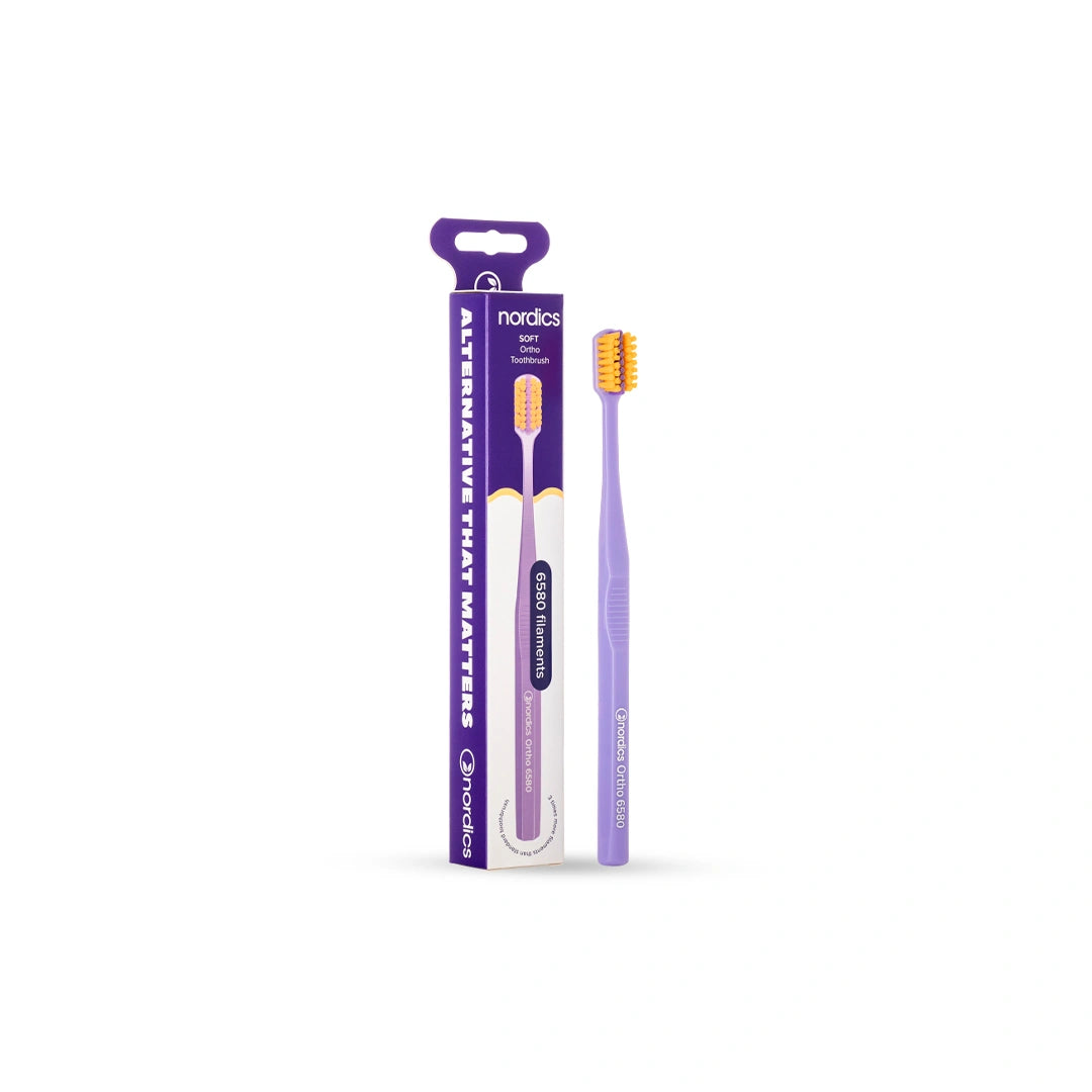 Nordics Ortho Toothbrush Purple/Orange Soft-6580