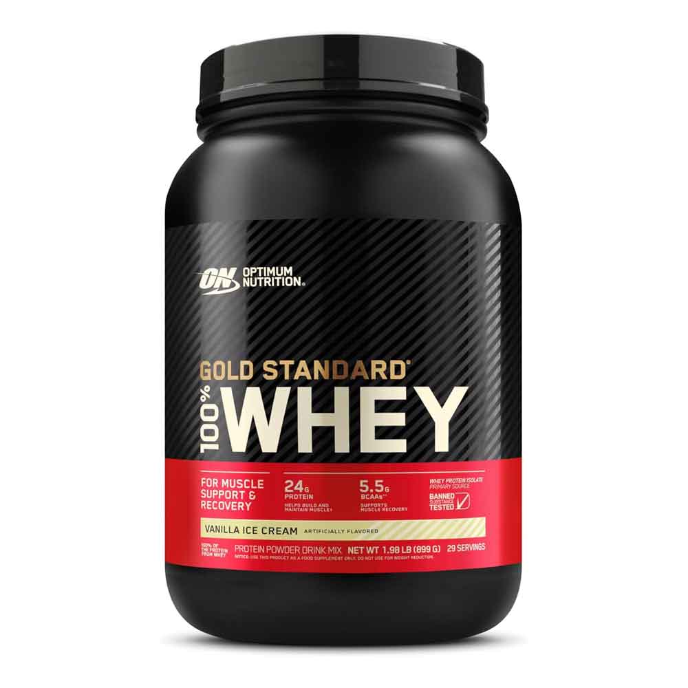 OPTIMUM NUTRITION GOLD STA NDARD 100%WHEY VANILLA ICE CREAM 899G