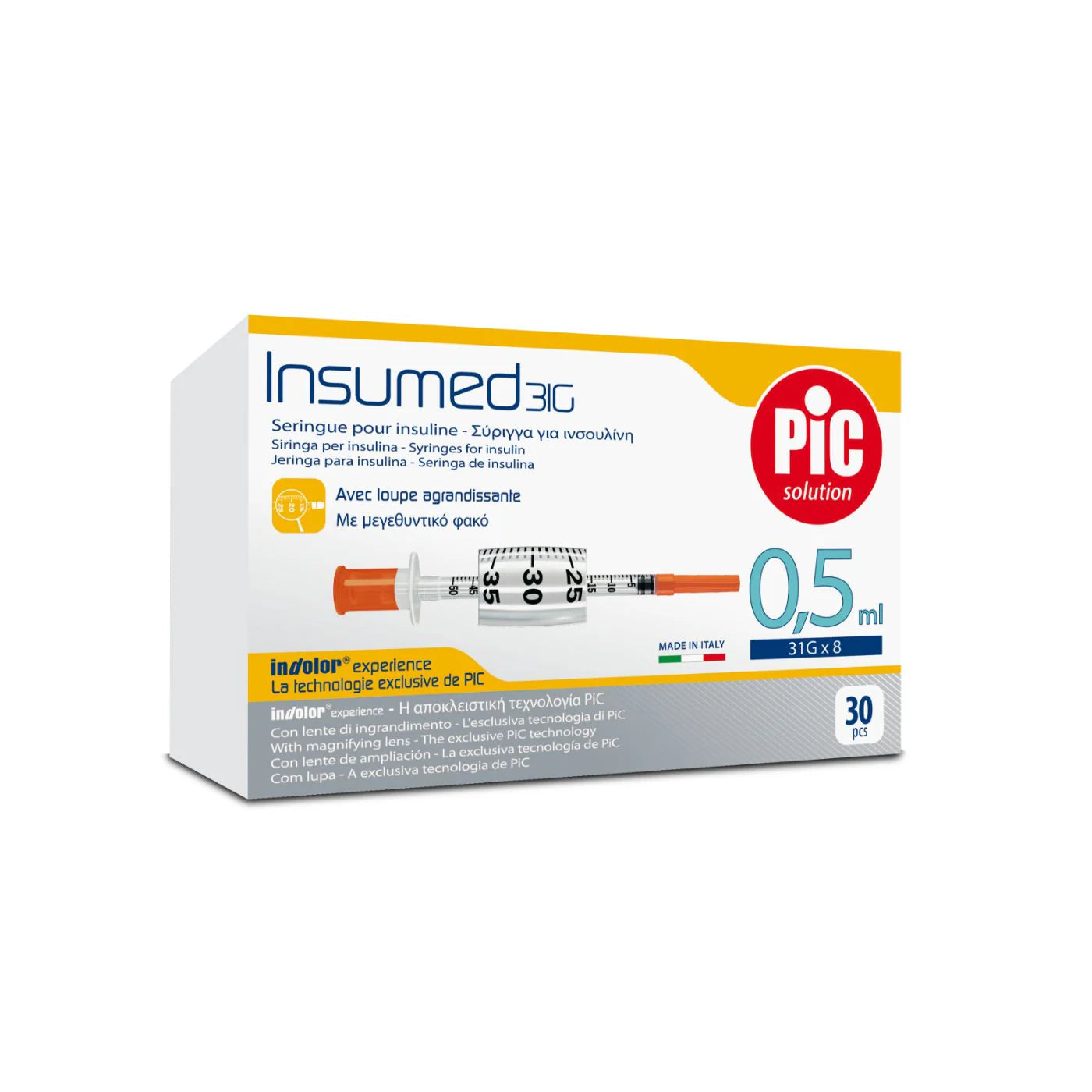 Pic Insumed 0.5Ml Insulin Syringe 31G 30'S