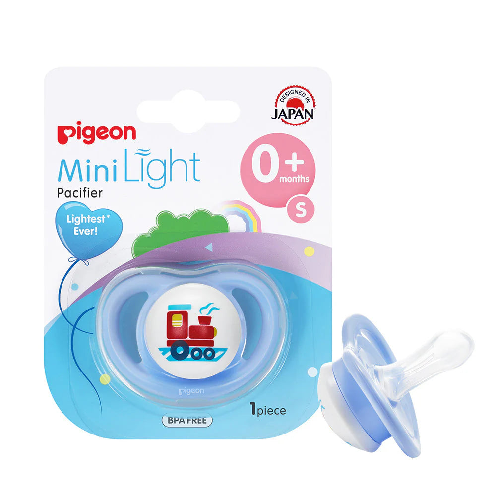 Pigeon Minilight Pacifier Single  0 Months Plus Boy Train