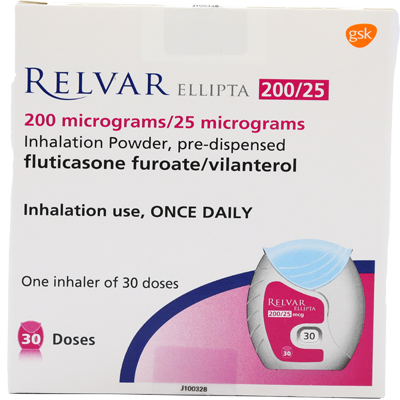RELVAR ELLIPTA 200/25 MCG INHALER 30 DOSE1'S – Raf Pharmacy