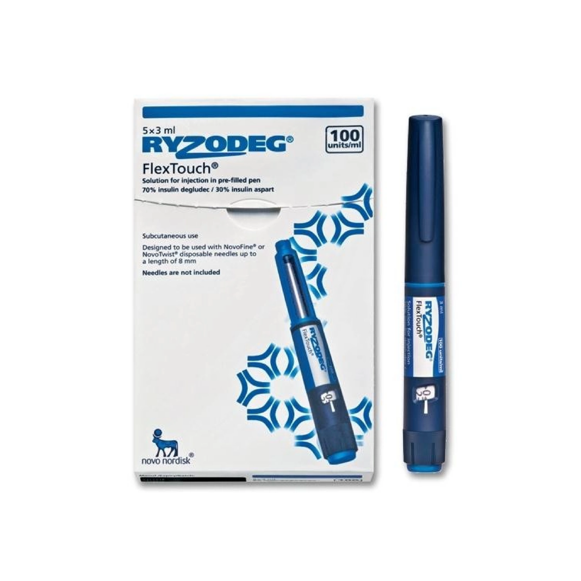 Ryzodeg 100iu/Ml Flex Touch Prefil 5'S