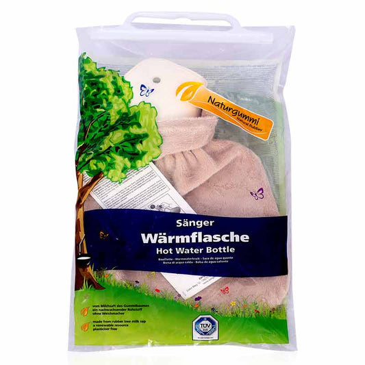 Sanger Velour Cover Zick Zack Hot Water Bag Turquise Green