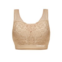 Sankom Breathable Classic Bra With Lace Biege M & L