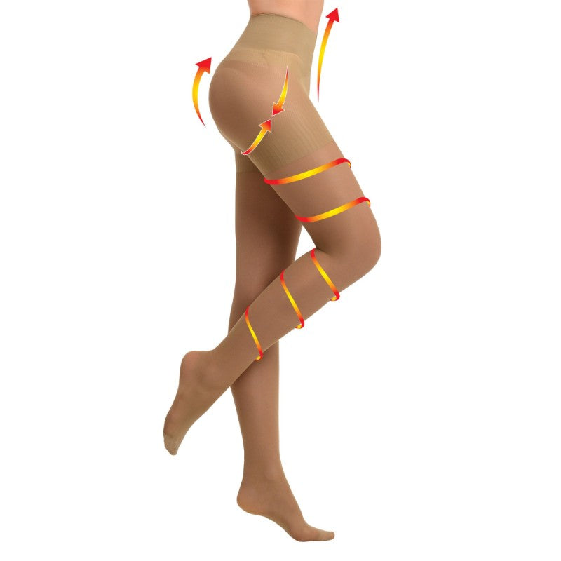 Sankom Pantyhose With Patented Beige 3-4 Shaper