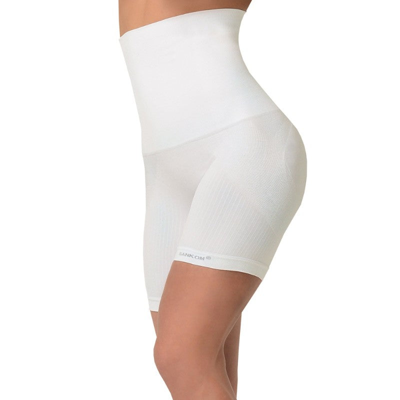 Sankom Pearl Fibers Luxury Short Women Shaper L And Xl White
