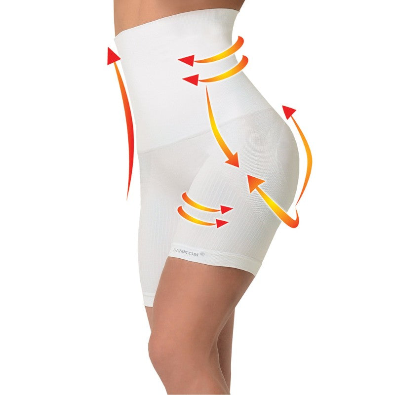 Sankom Pearl Fibers Luxury Short Women Shaper S And M Pearl White
