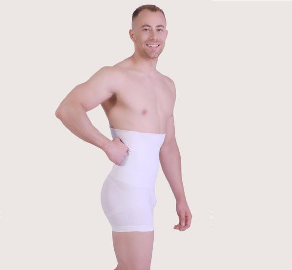 Sankom White Patent Classic Men Back Brace Small