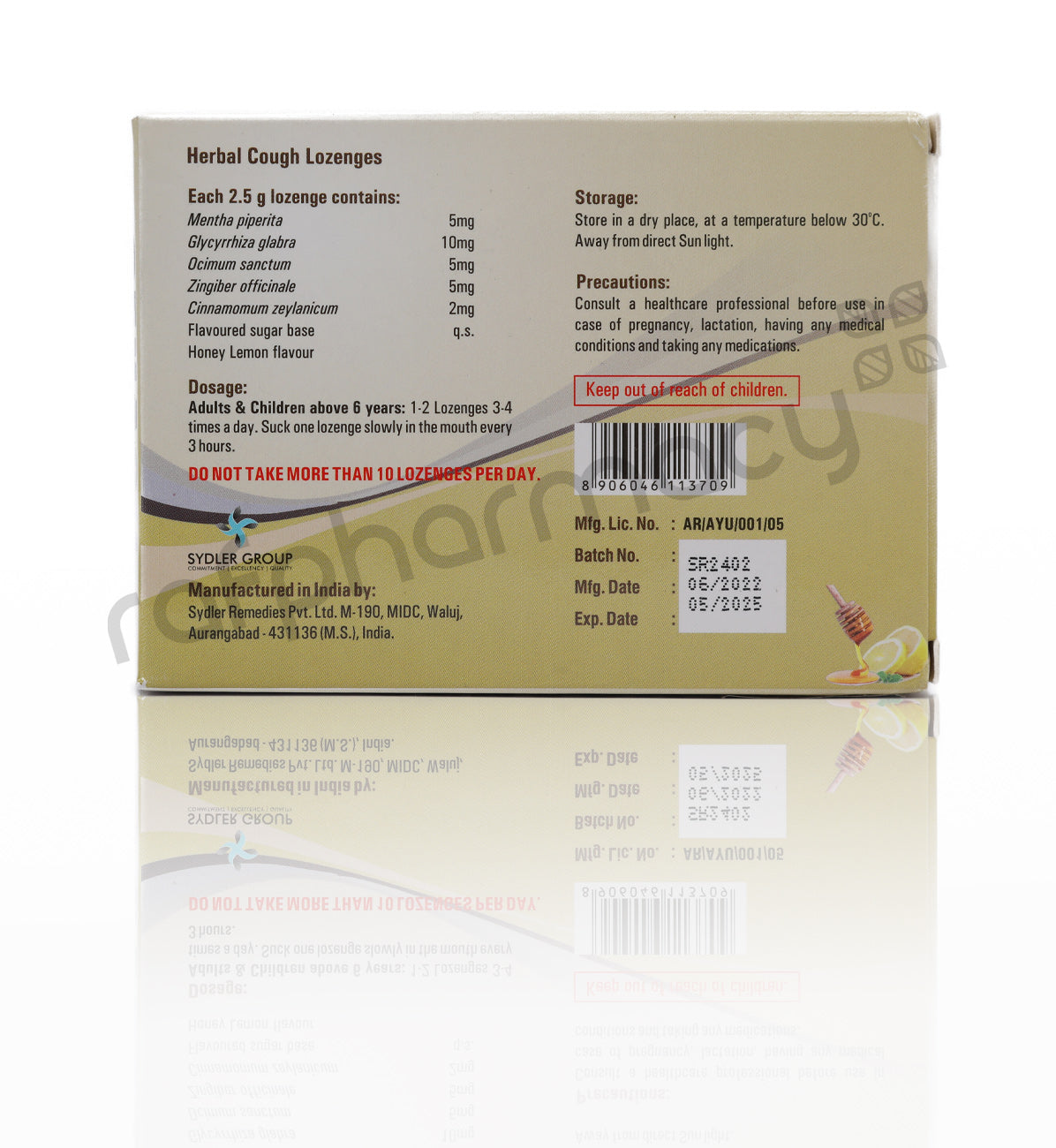 Sehacil Herbal Cough Lozenges Honey Lemon 24'S